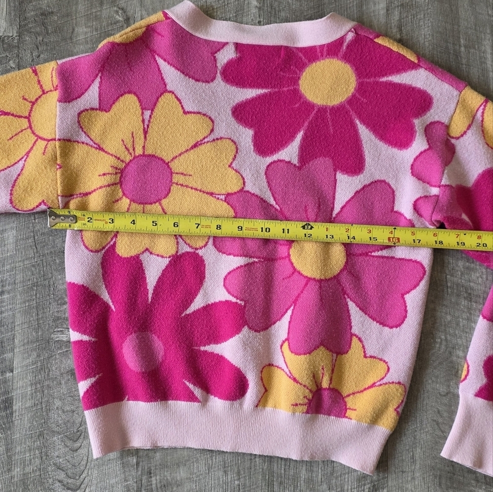 Floral Pink and Yellow Cardigan - Picture 7 of 7